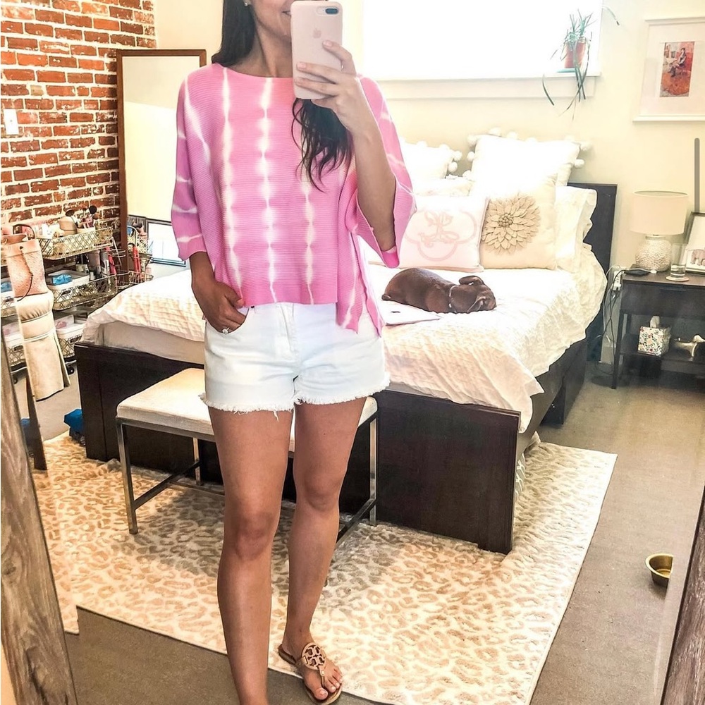 The Impeccable Pig Pink 3/4 Sleeve Boxy Blouse